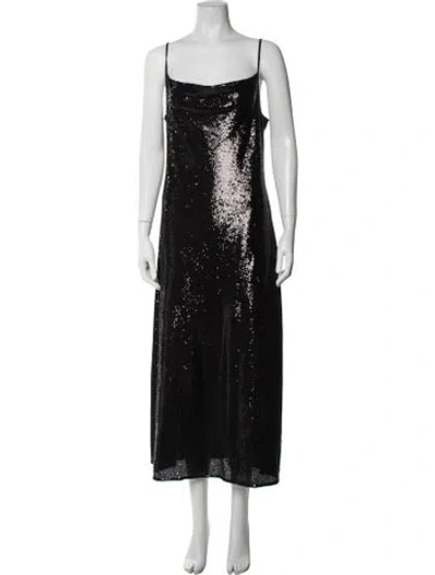Pre-owned Allsaints Patterned Midi Length Dress In Black