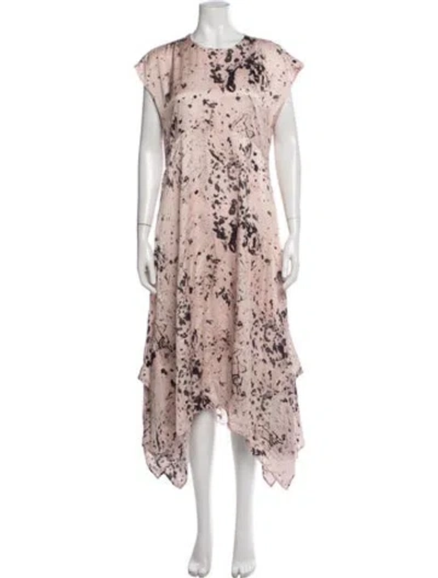 Pre-owned Allsaints Patterned Midi Length Dress In Pink