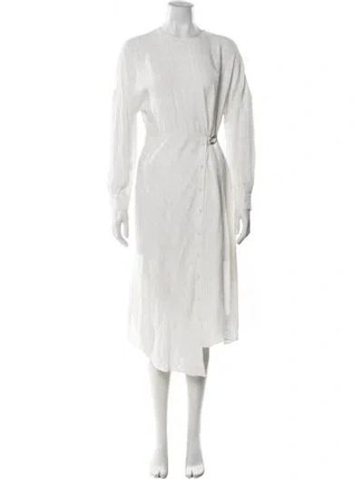 Pre-owned Allsaints Patterned Midi Length Dress In White