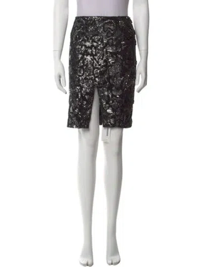 Pre-owned Allsaints Patterned Midi Length Skirt In Black
