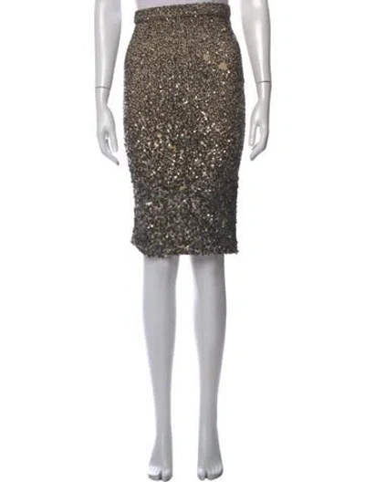 Pre-owned Allsaints Patterned Midi Length Skirt In Grey