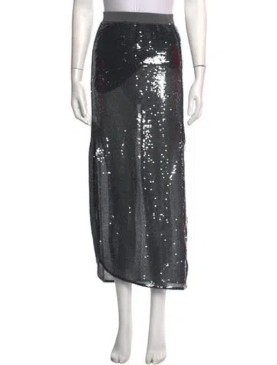 Pre-owned Allsaints Patterned Midi Length Skirt In Grey