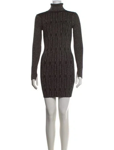 Pre-owned Allsaints Patterned Mini Dress In Black