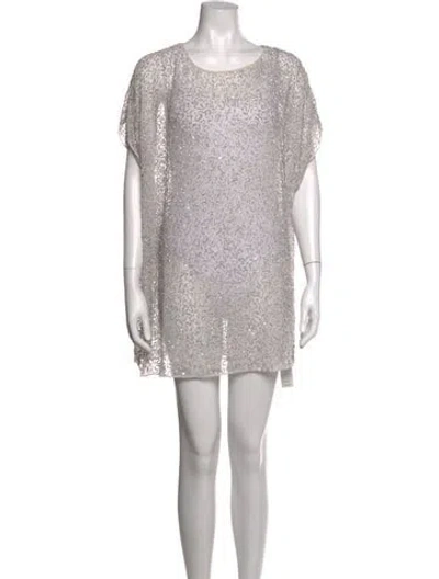 Pre-owned Allsaints Patterned Mini Dress In Black