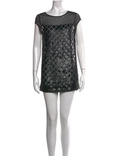 Pre-owned Allsaints Patterned Mini Dress In Black