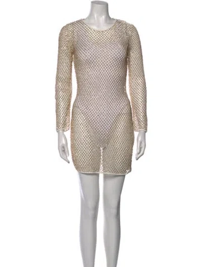 Pre-owned Allsaints Patterned Mini Dress In Neutral