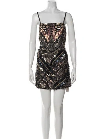 Pre-owned Allsaints Patterned Mini Dress In Neutrals