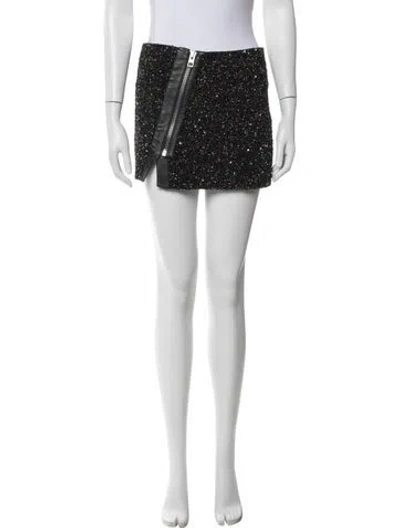 Pre-owned Allsaints Patterned Mini Skirt In Black