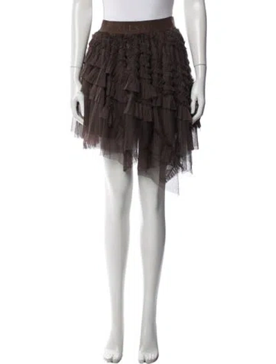 Pre-owned Allsaints Patterned Mini Skirt In Brown