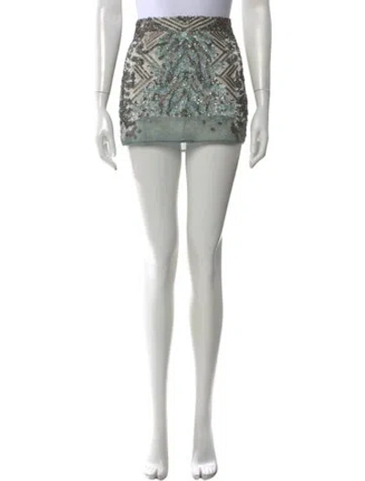 Pre-owned Allsaints Patterned Mini Skirt In Gray