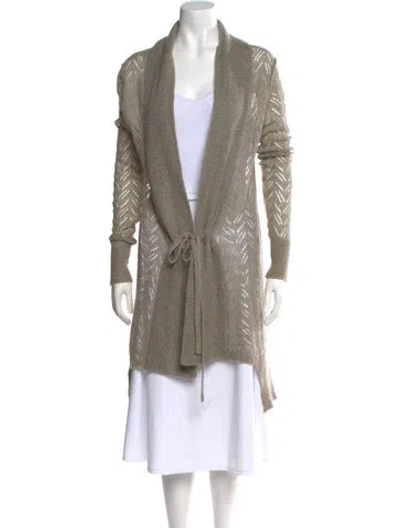 Pre-owned Allsaints Patterned Open Front Sweater In Neutral