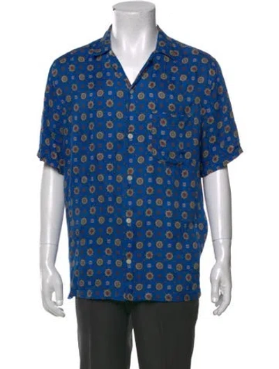 Pre-owned Allsaints Patterned Short Sleeve Shirt In Blue