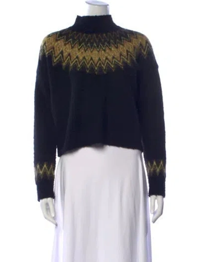 Pre-owned Allsaints Patterned Turtleneck Sweater In Blue