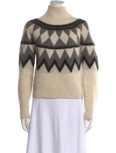 Pre-owned Allsaints Patterned Turtleneck Sweater In Neutral