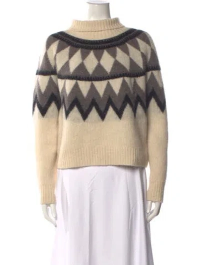 Pre-owned Allsaints Patterned Turtleneck Sweater In Neutral