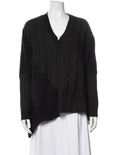Pre-owned Allsaints Patterned V-neck Sweater In Grey
