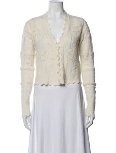 Pre-owned Allsaints Patterned V-neck Sweater In Neutrals