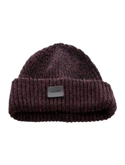 Pre-owned Allsaints Patterned Wool Beanie W/tags In Black/red