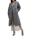 Allsaints Paulah Wool Blend Double Breasted Coat In Eiffel Grey