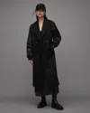 Allsaints Paulah Wool Blend Double Breasted Coat In Black