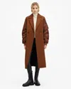 Allsaints Paulah Wool Blend Double Breasted Coat In Sugar Brown