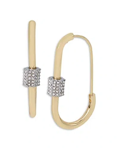 ALLSAINTS PAVE ACCENT OVAL HOOP EARRINGS