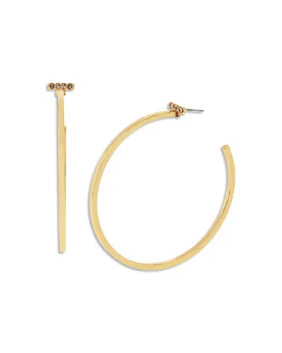 ALLSAINTS PAVE BAR LARGE HOOP EARRINGS,364378GLD710