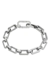 Allsaints Pave Geometric Link Bracelet In Rhodium Plated In Rhodium