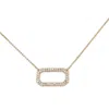 Allsaints Rectangle-frame Crystal Necklace In Gold