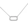 Allsaints Pavé Crystal Hexagon Link Pendant Necklace In Metallic