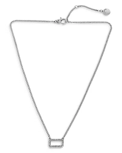 Allsaints Geo Crystal Pendant Necklace In Rhodium