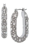 Allsaints Pavé Oval Hoop Earrings In Metallic