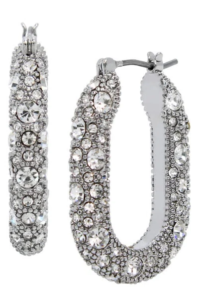Allsaints Pavé Oval Hoop Earrings In Metallic