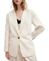 Allsaints Payton Metallic Stripe Linen Blend Blazer In Ivory White