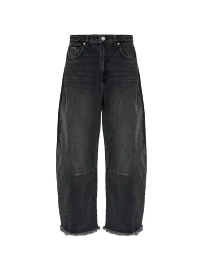 Allsaints Payton Frayed Jeans In Black
