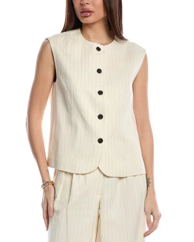 Allsaints Payton Linen-blend Waistcoat In Gray