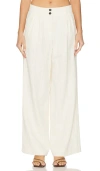 Allsaints Payton Wide-leg Linen-blend Pants In 乳白色、白色