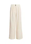 Allsaints Payton Wide-leg Linen-blend Pants In White