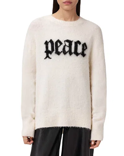 Allsaints Peace Crewneck Sweater In Neutral
