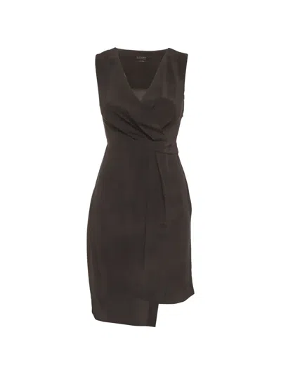 Pre-owned Allsaints Peak Asymmetrical Mini Dress In Black