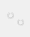 Allsaints Pearl Chunky Beaded Hoop Earrings In Warm Silver/white