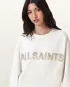 Allsaints Pearl Separo Sequin Sweatshirt In Optic White