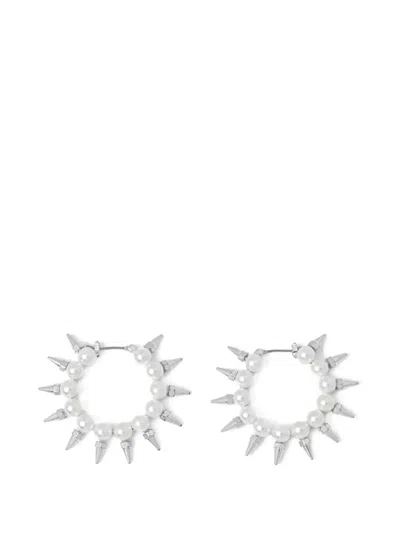 Allsaints Pearl-embellished Spiked Earrings In Pink