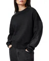 Allsaints Peggy Zip Sleeve Relaxed Fit Sweatshirt In Black