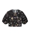 Allsaints Polyester Peony Lace Trim Cropped Top In Black