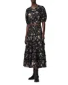 Allsaints Polyester Peony Lace Trim Cropped Top In Black