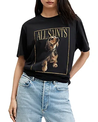 Allsaints Pepper Boyfriend Graphic Tee In Black