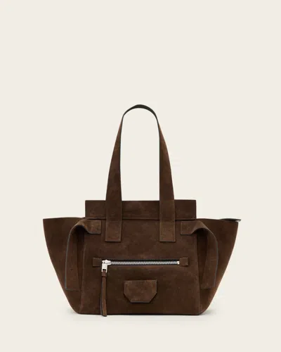 ALLSAINTS COW SUEDE PEREZ SUEDE SHOULDER BAG