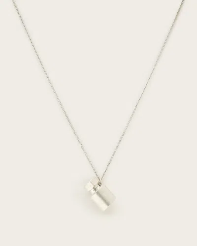 Allsaints Perfume Chain Necklace In Warm Silver