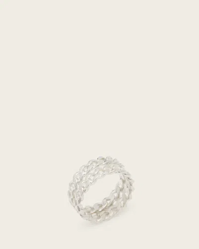 Allsaints Perrie Chain Ring In Silver